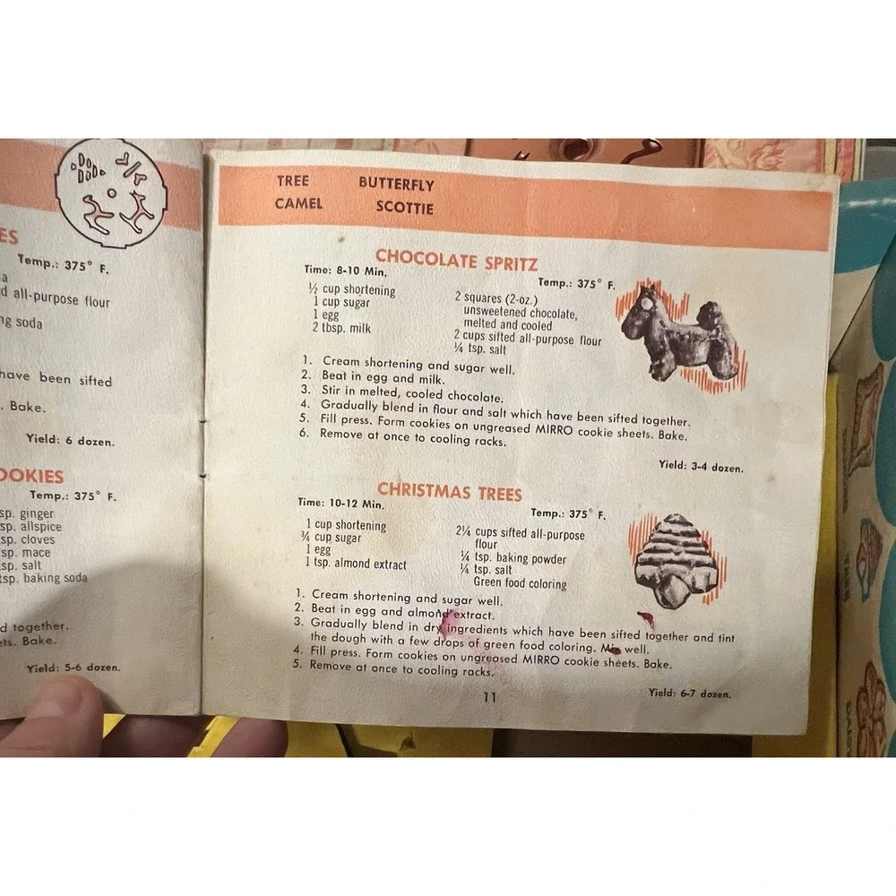 Vtg Mirro Dial A Cookie Press Kit 12 Fancy Cookie Selections M-0357-22 & Booklet